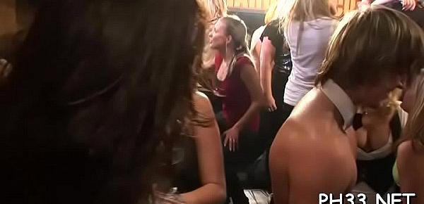  Tons of oral-service stimulation from blondes and massing group sex at night club